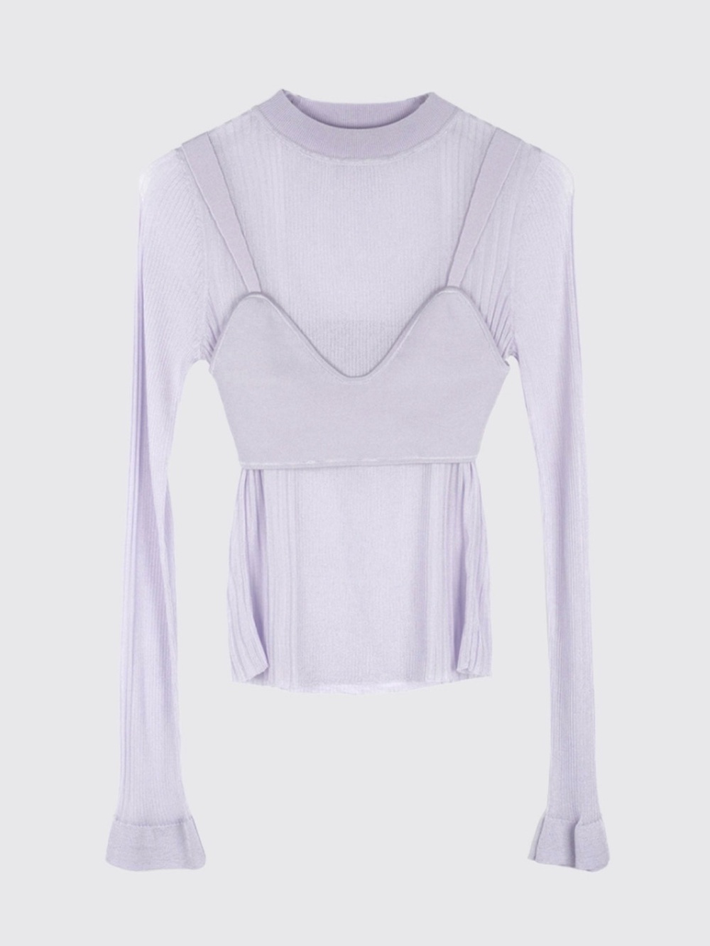 PH5 GILLIAN LONG SLEEVE CROPPED TOP WITH REMOVABLE BRA